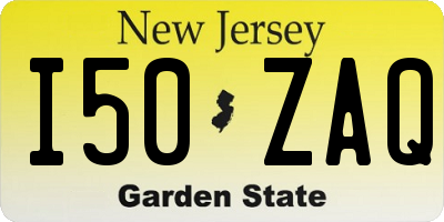 NJ license plate I50ZAQ