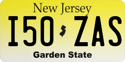 NJ license plate I50ZAS