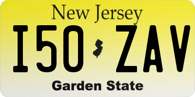 NJ license plate I50ZAV