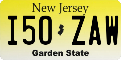 NJ license plate I50ZAW