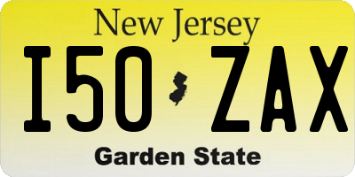 NJ license plate I50ZAX