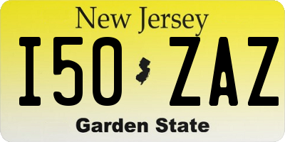 NJ license plate I50ZAZ