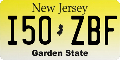 NJ license plate I50ZBF