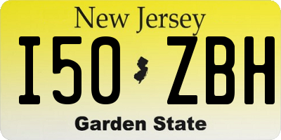 NJ license plate I50ZBH