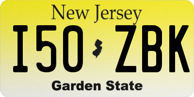 NJ license plate I50ZBK