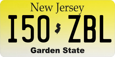 NJ license plate I50ZBL