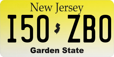 NJ license plate I50ZBO