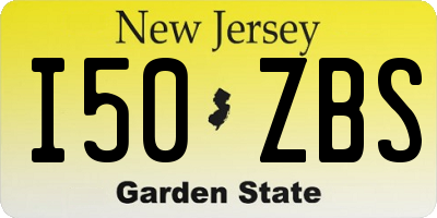 NJ license plate I50ZBS