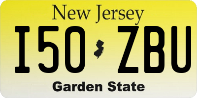 NJ license plate I50ZBU