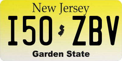 NJ license plate I50ZBV