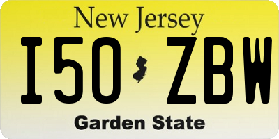 NJ license plate I50ZBW