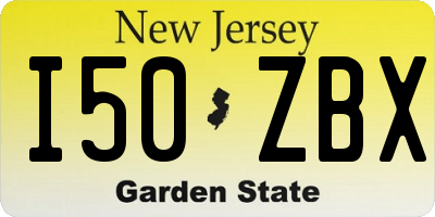 NJ license plate I50ZBX