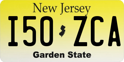 NJ license plate I50ZCA