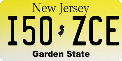 NJ license plate I50ZCE