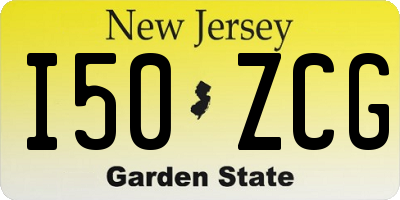 NJ license plate I50ZCG
