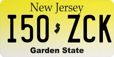 NJ license plate I50ZCK