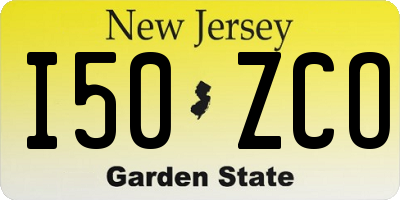 NJ license plate I50ZCO