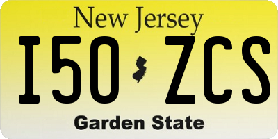 NJ license plate I50ZCS