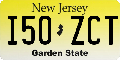 NJ license plate I50ZCT