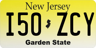 NJ license plate I50ZCY