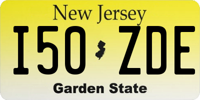 NJ license plate I50ZDE