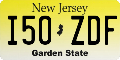 NJ license plate I50ZDF