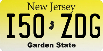 NJ license plate I50ZDG