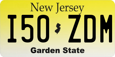 NJ license plate I50ZDM