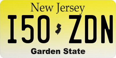 NJ license plate I50ZDN