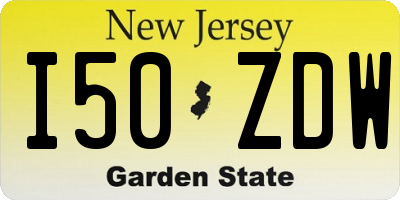 NJ license plate I50ZDW