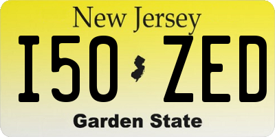 NJ license plate I50ZED