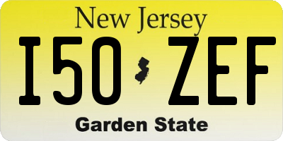 NJ license plate I50ZEF