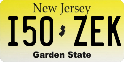 NJ license plate I50ZEK