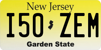 NJ license plate I50ZEM