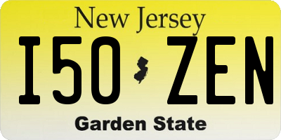 NJ license plate I50ZEN