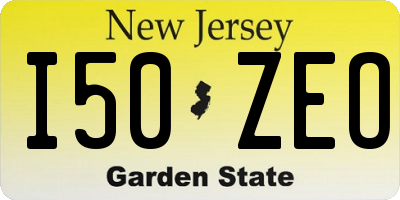 NJ license plate I50ZEO