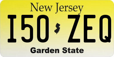 NJ license plate I50ZEQ