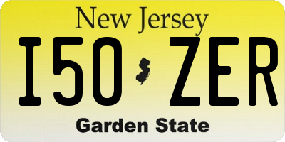 NJ license plate I50ZER