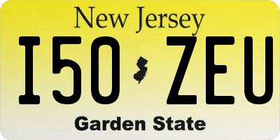 NJ license plate I50ZEU