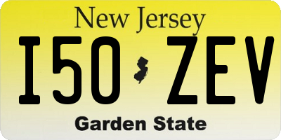 NJ license plate I50ZEV