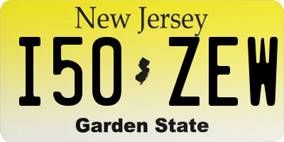 NJ license plate I50ZEW