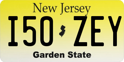 NJ license plate I50ZEY
