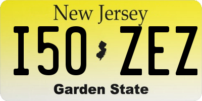 NJ license plate I50ZEZ