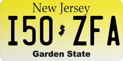 NJ license plate I50ZFA