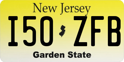 NJ license plate I50ZFB