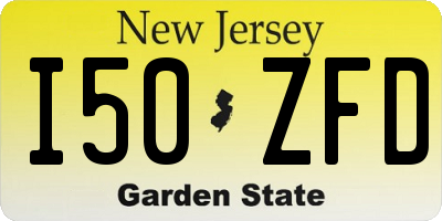 NJ license plate I50ZFD