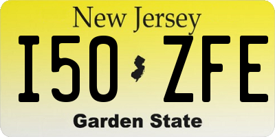 NJ license plate I50ZFE