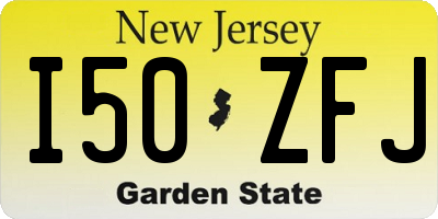 NJ license plate I50ZFJ