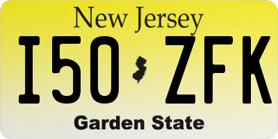 NJ license plate I50ZFK