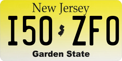 NJ license plate I50ZFO